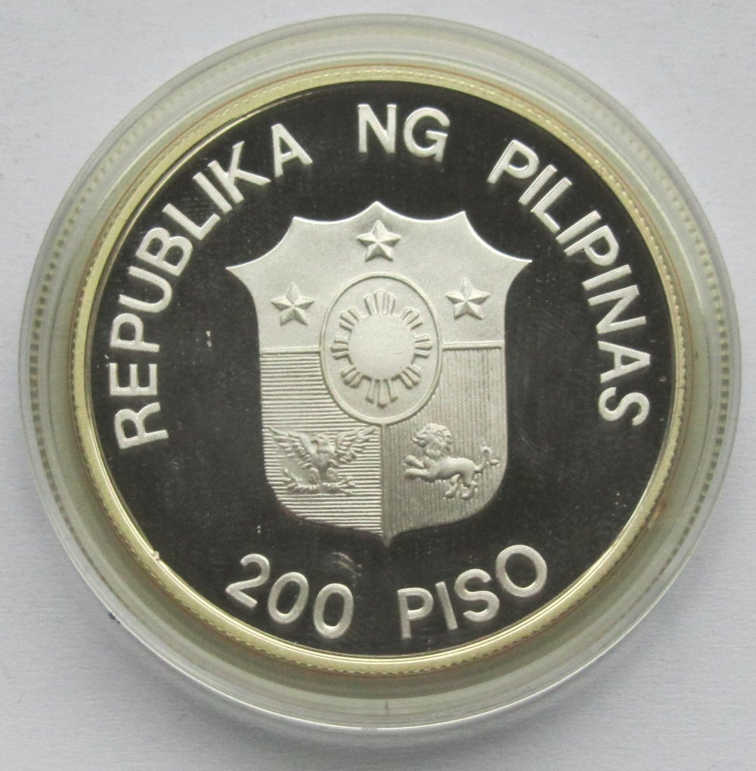  Philippinen: 200 Pesos Tamarau 1987, 23,1 g Feinsilber   