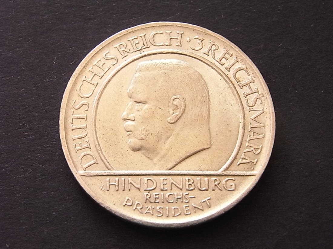  Weimaer Republik 3 Mark 1929 D Schwurhand vzgl   