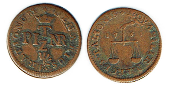  SZAIVERT RDR HABSBURG ÖSTERREICH BÖHMEN JOHANN IGNATZ PRINTZ RECHENPFENNIG BRONZE 1761   