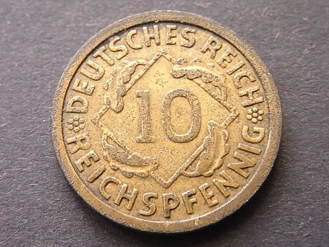  Weimaer Republik 10 Pfennig 1928 G ss besserer Jahrgang   