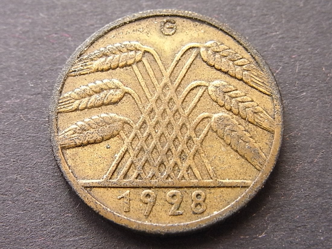  Weimaer Republik 10 Pfennig 1928 G ss besserer Jahrgang   