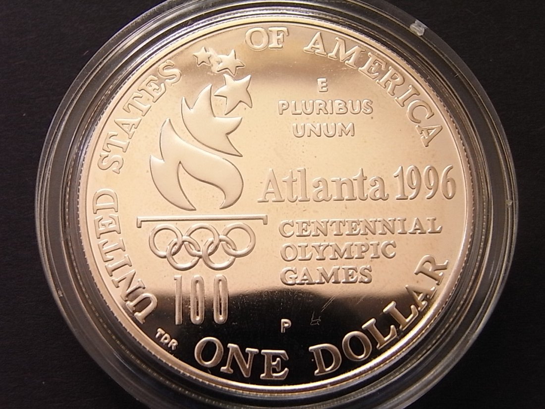  USA 1 Dollar 1995 Olympiade Atlanta Hochsprung Proof Silber   