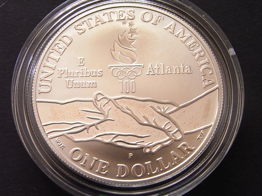  USA 1 Dollar 1995 Olympiade Atlanta Radrennen Proof Silber   