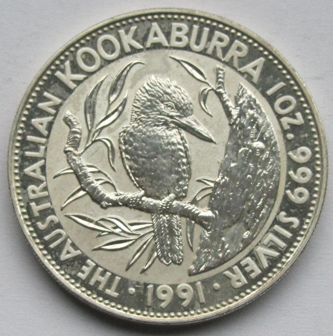  Australien: Silberunze Kookaburra 1991   