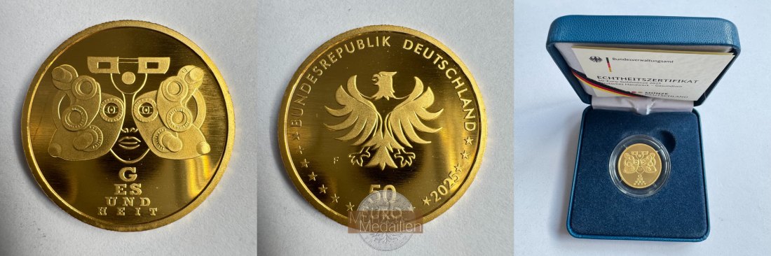  Deutschland 50 Euros (Health/Gesundheit) 2025 MM-Frankfurt KM#462 Feingold: 7,78g   