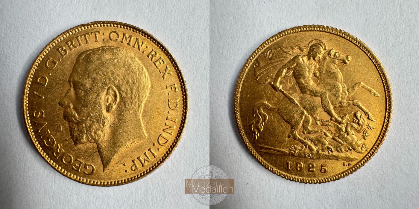  Südafrika 1/2 Sovereign George V 1925 (1923-26) SA MM-Frankfurt KM#20 Feingold: 3,658g   