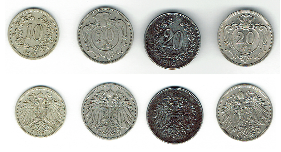  SZAIVERT KAISERREICH ÖSTERREICH FRANZ JOSEPH 20  10  1  2 HELLER UND FILLER   