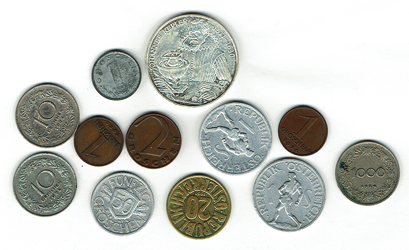  SZAIVERT ÖSTERREICH 1. UND 2. REPUBLIK 10 Euro 2002 JOHANNES KEPLER 1 SCHILLING 10 20 50 GROSCHEN   