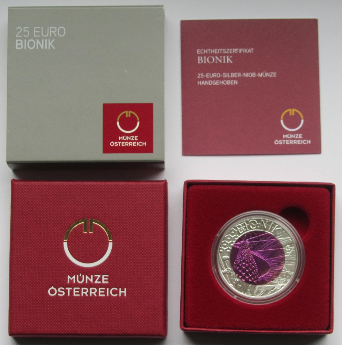 Österreich: 25 Euro Niob Bionik 2012   
