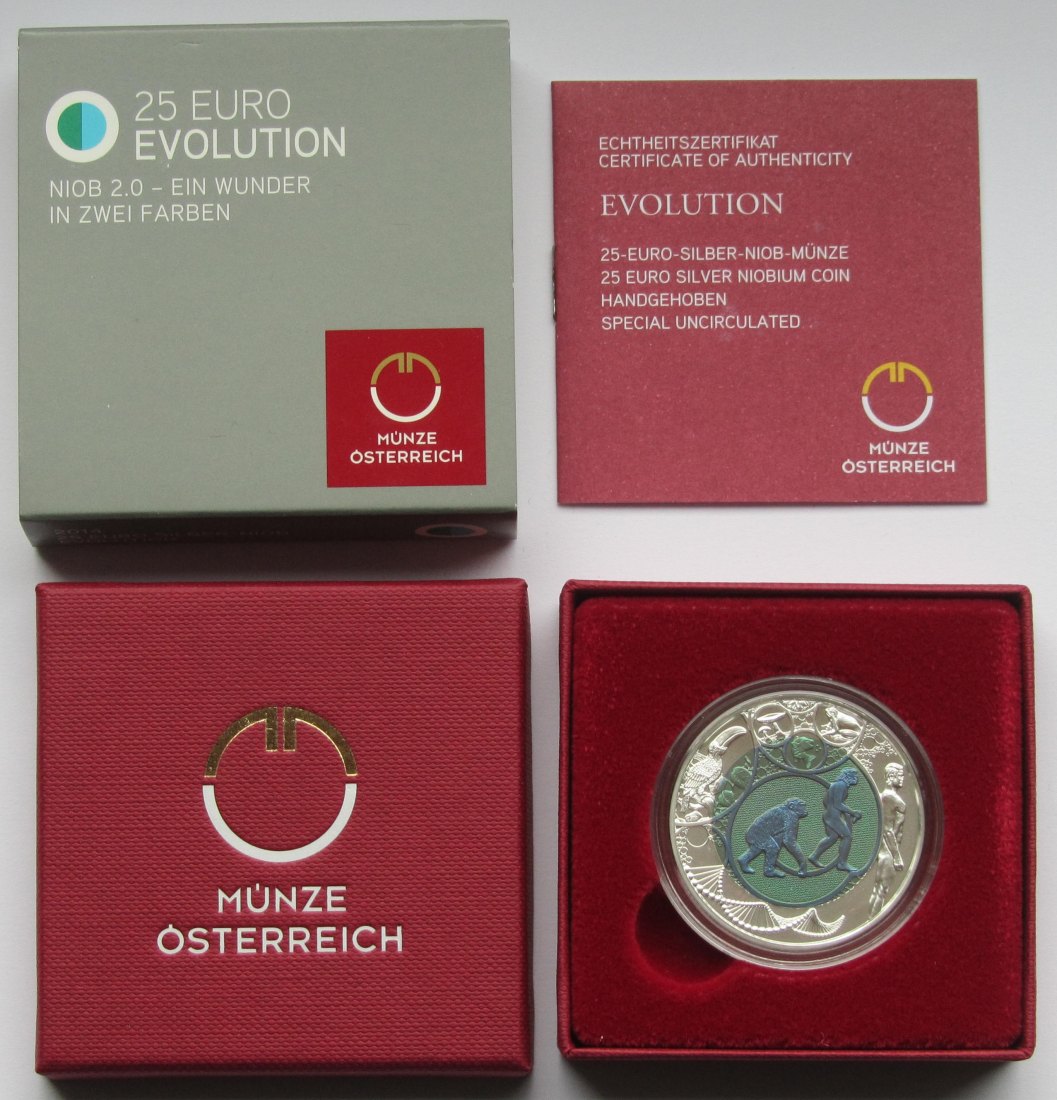  Österreich: 25 Euro Niob Evolution 2014   