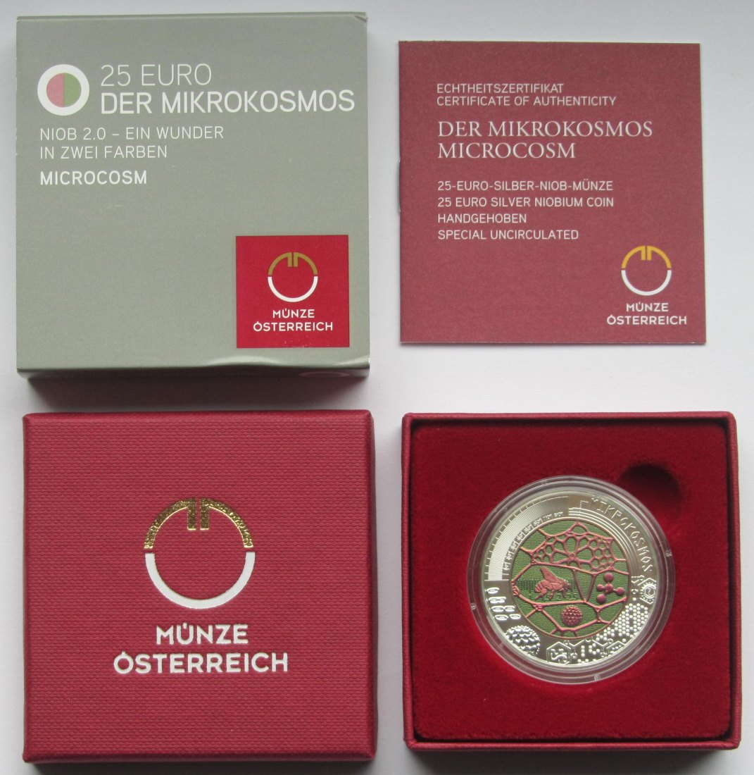  Österreich: 25 Euro Niob Mikrokosmos 2017   