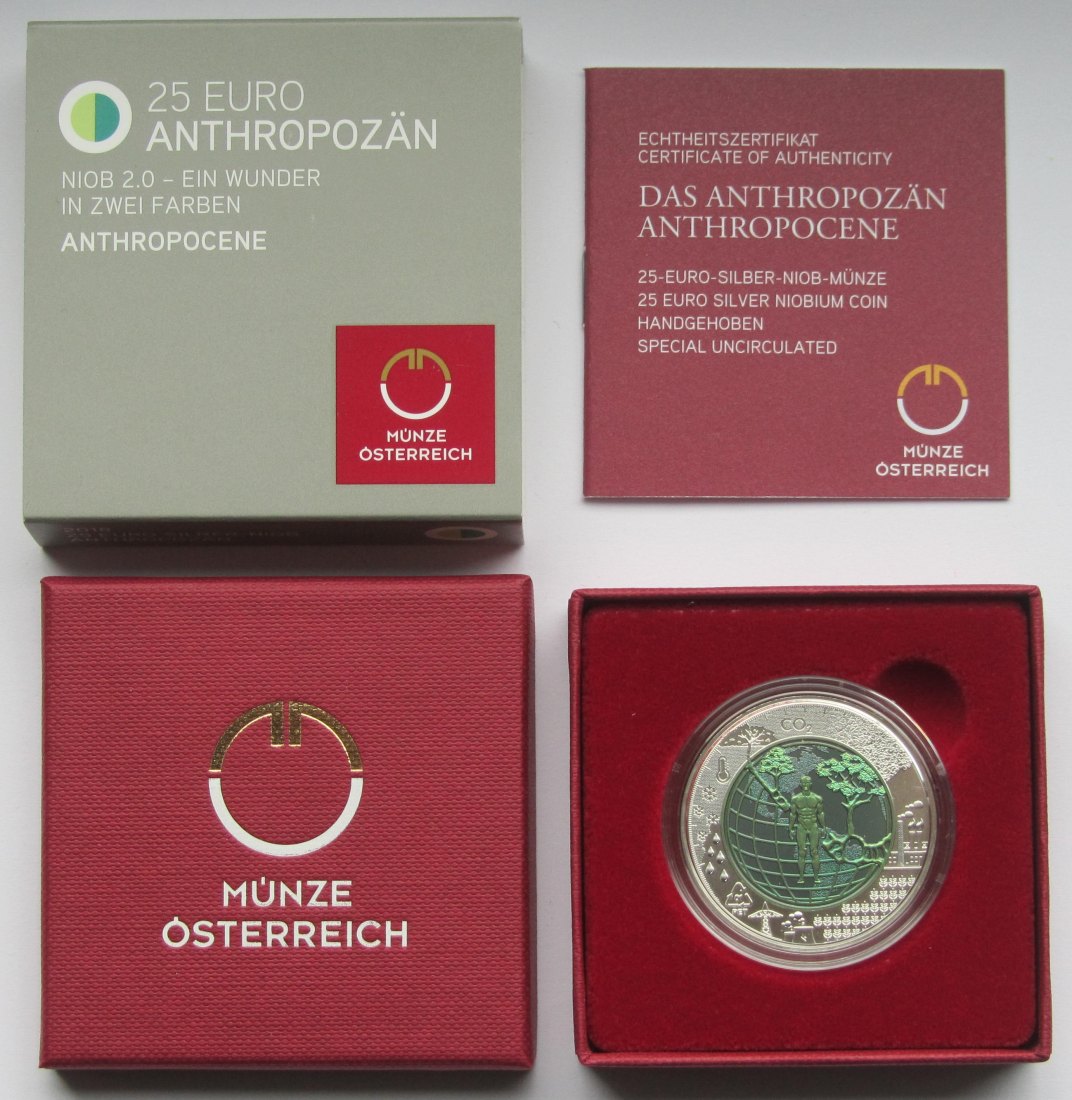  Österreich: 25 Euro Niob Anthropozän 2018   