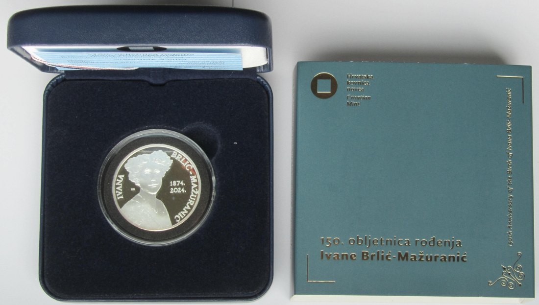  Kroatien: 4 Euro Ivana Brlic-Mazuranic 2024, 1 Unze Feinsilber   
