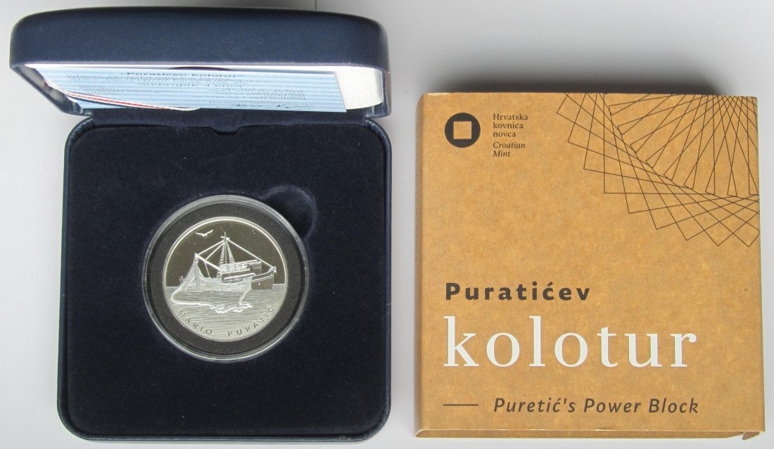  Kroatien: 4 Euro Mario Puratic 2024, 1 Unze Feinsilber   