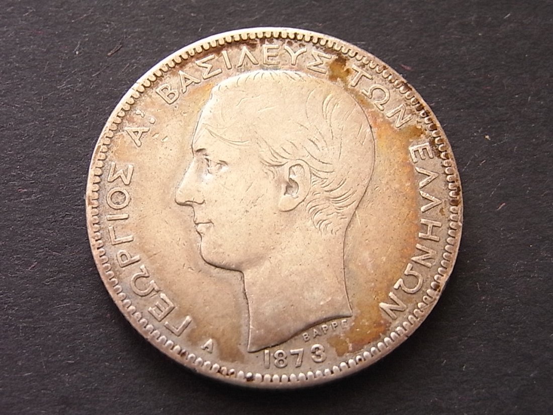 Griechenland 2 Drachmai 1873 A ss- Silber KM38   