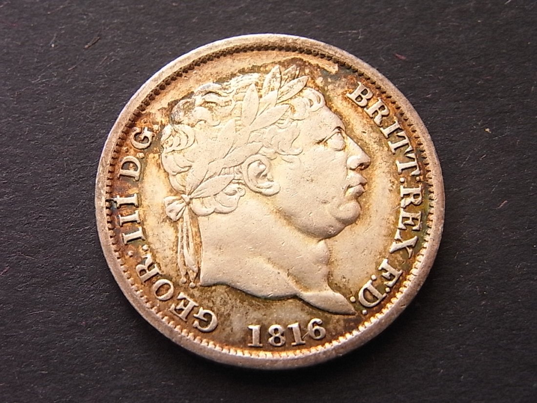  Großbritannien Schilling 1816 ss KM666 5,54gramm Silber   