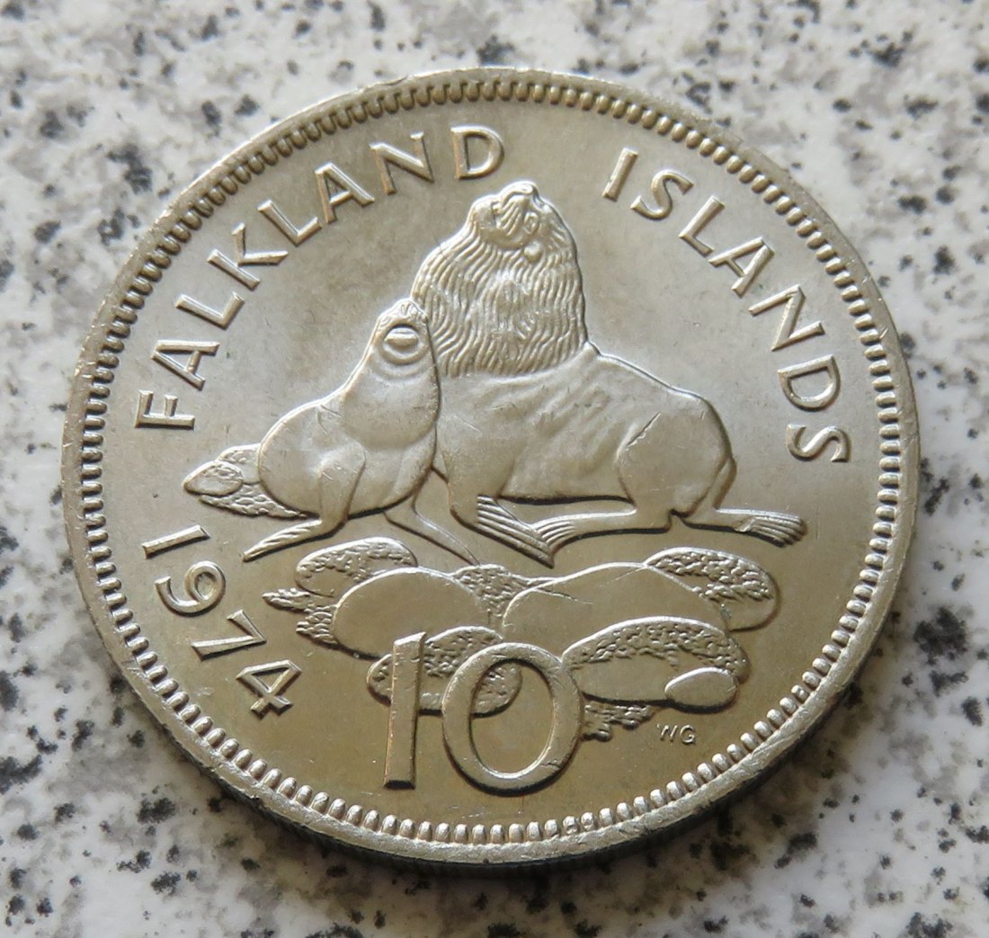  Falkland Inseln 10 Pence 1974   