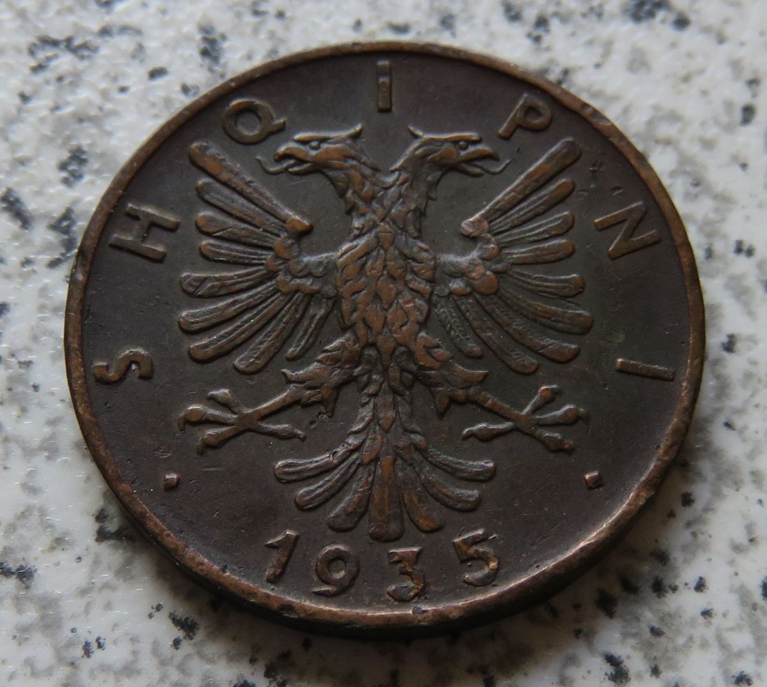 Albanien 2 Qindar Ari 1935   