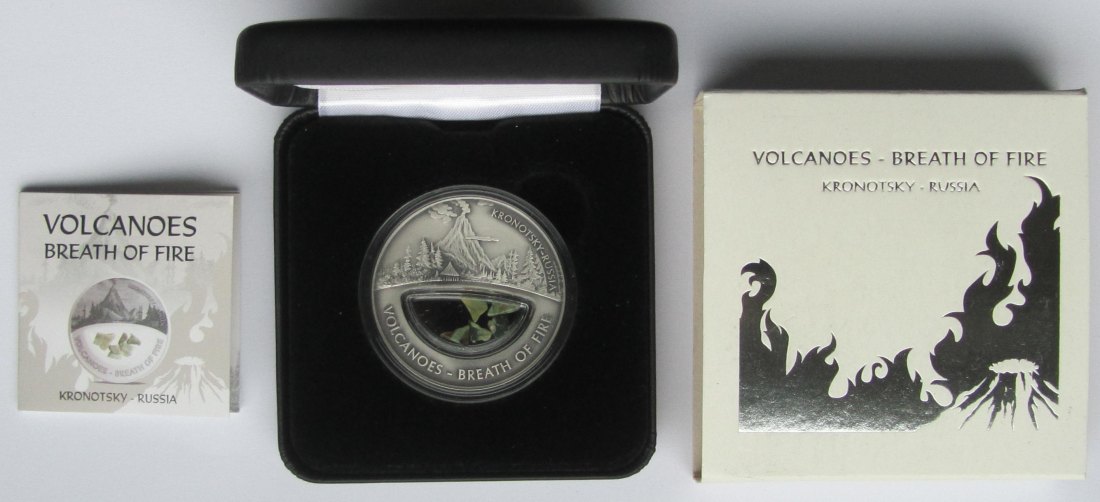  Fidschi: 10 Dollars Kronotsky-Vulkan 2013, 20 g Feinsilber   
