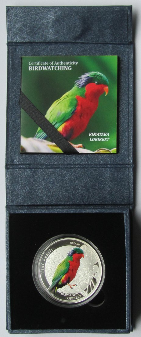  Cook Islands: 2 Dollars Rimatara Lorikeet 2016, 15,5 g Feinsilber   