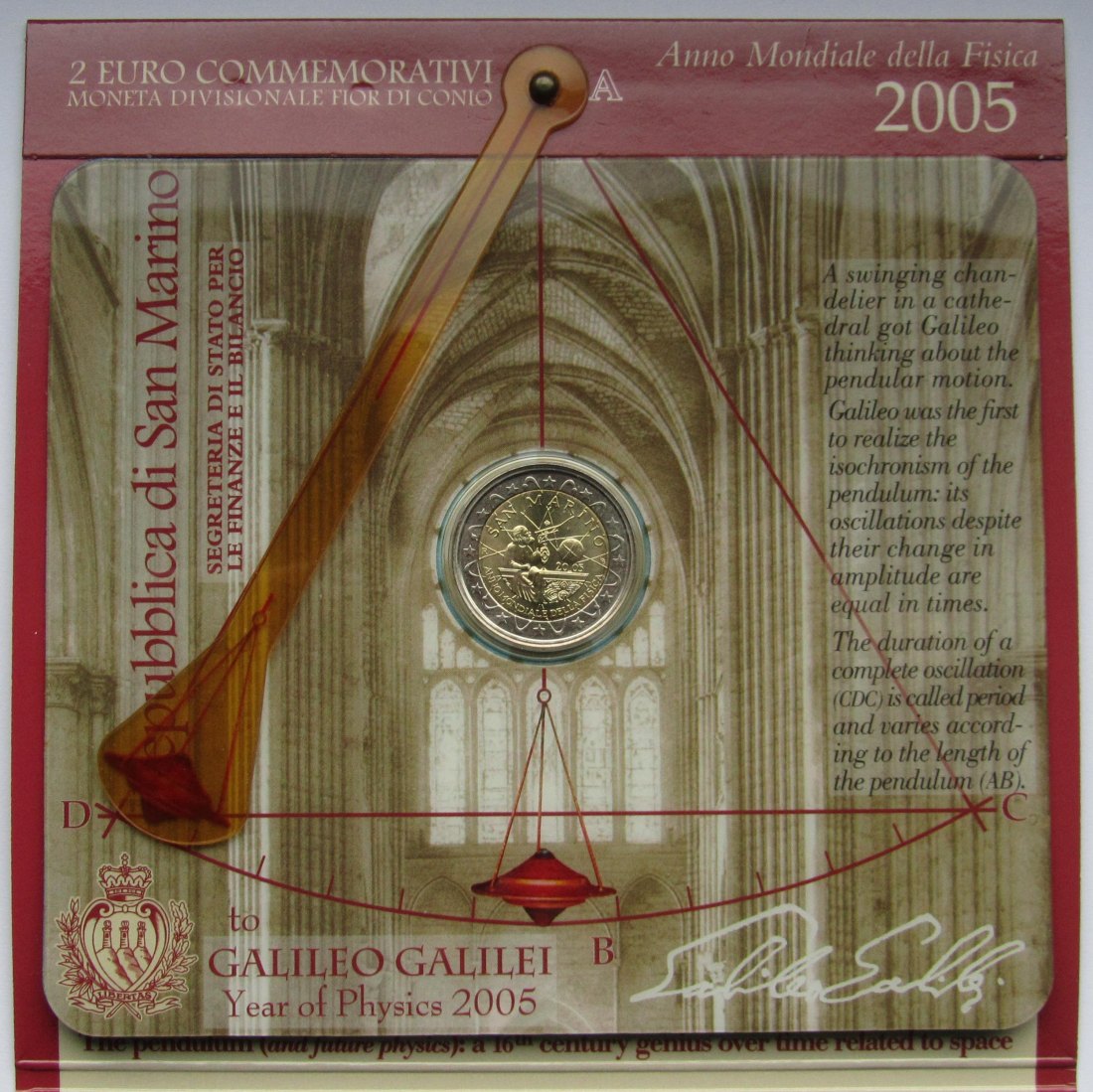 San Marino: 2 Euro Galileo 2005   