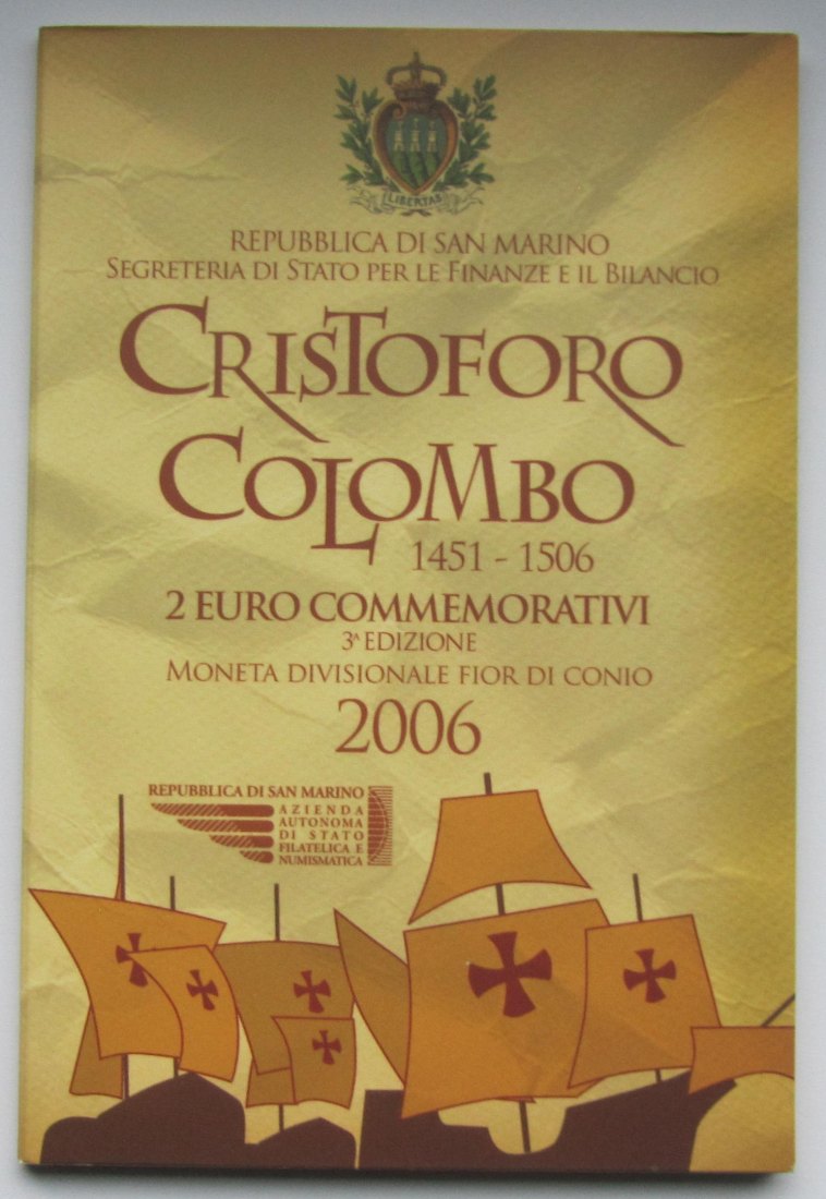  San Marino: 2 Euro Kolumbus 2006   