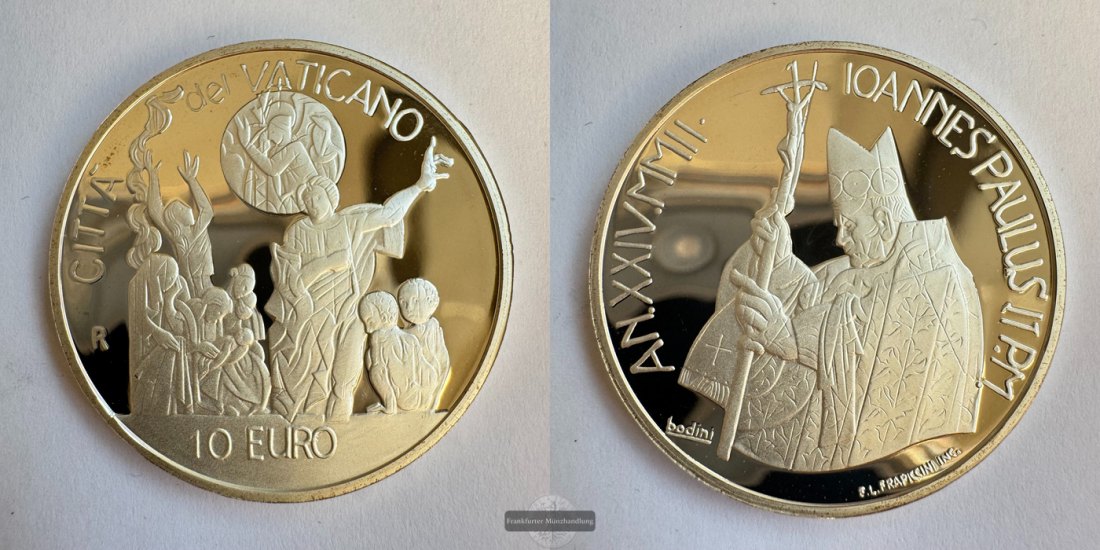  Vatikanstadt 10 Euros John Paul II (World Day of Peace) 2002 FM-Frankfurt KM#350 Feinsilber: 20,35g   