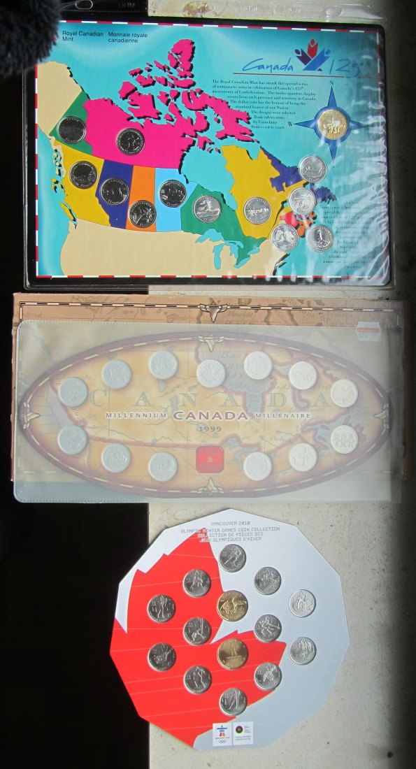  Kanada: Drei Münzsets Quarters 1992 + 1999 + 2010   