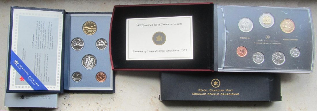  Kanada: Kursmünzensätze 1992 + 2009   
