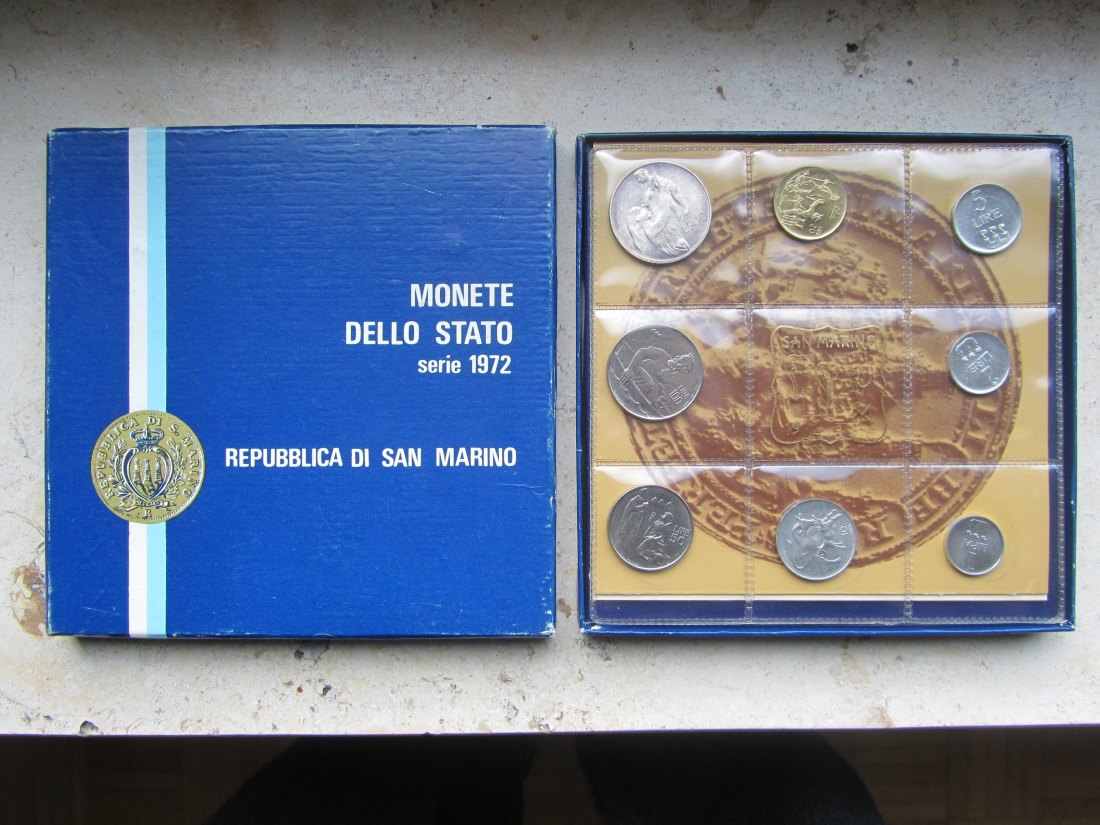  San Marino: Kursmünzensatz 1972, enthält 9,2 g Feinsilber   