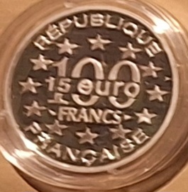  Frankreich,100 Francs, 1996 Gedenkmünze kein Zahlungsmittel 22,2 g 900er Silber 19,98g fein   