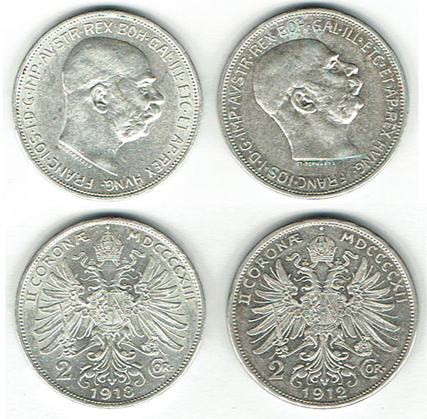  SZAIVERT KAISERREICH ÖSTERREICH FRANZ JOSEPH 2 KRONEN WIEN   