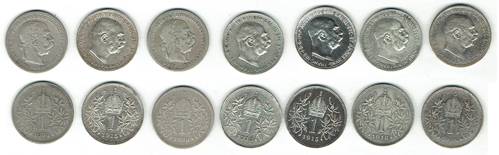  SZAIVERT KAISERREICH ÖSTERREICH FRANZ JOSEPH 1 KRONE WIEN   
