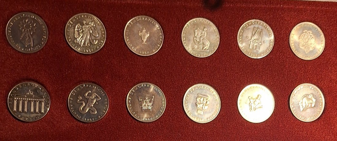  DDR, 12 Medaillen in Box, 1967 Sehenswürdigkeiten   