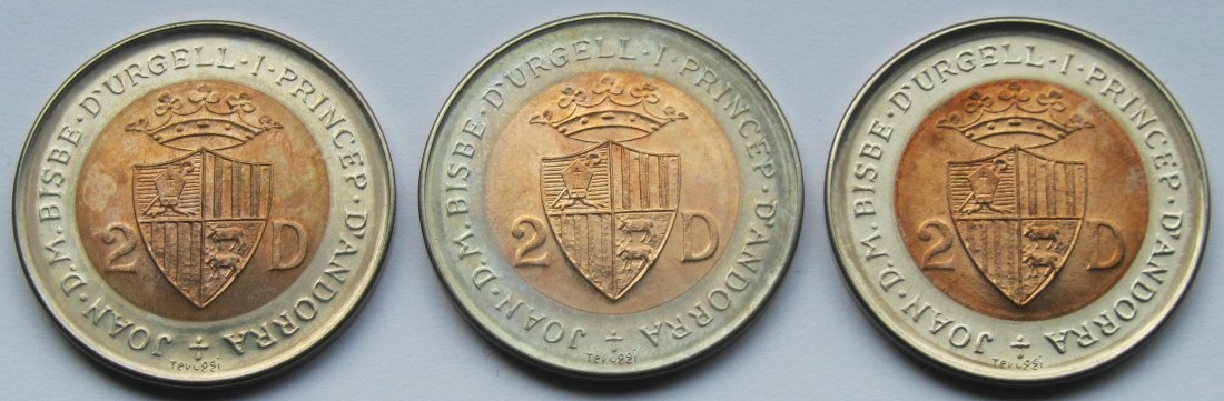  Andorra: 3 x 2 Diners Tiere 1984   