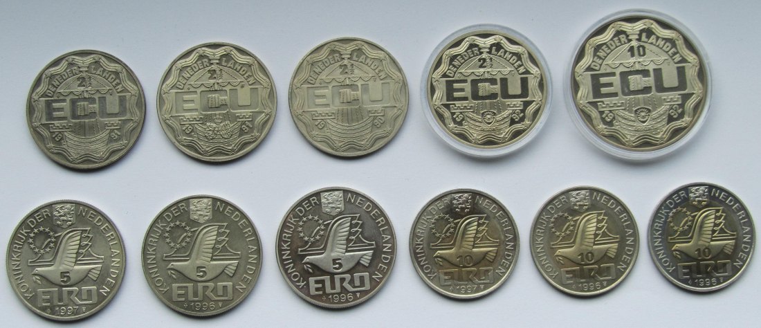  Niederlande: Elf verschiedene ECUs in Kupfer-Nickel   