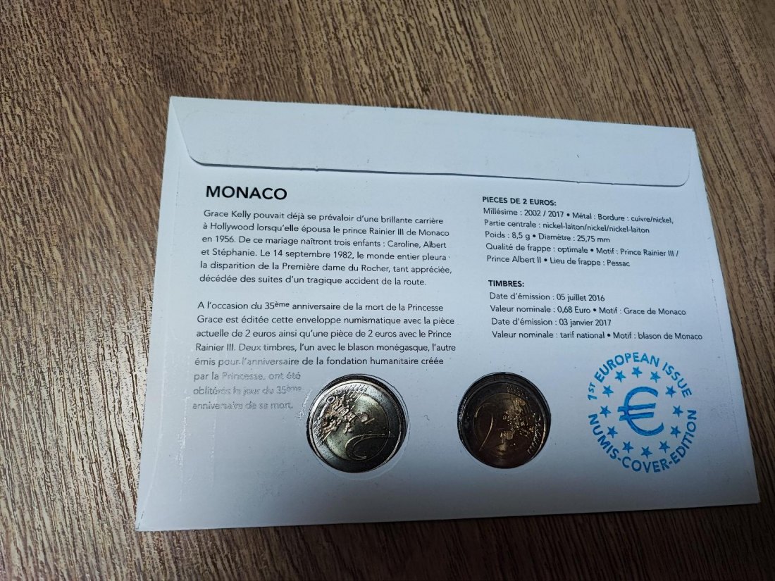 MONACO 2017 GRACE KELLY NUMISBRIEF   