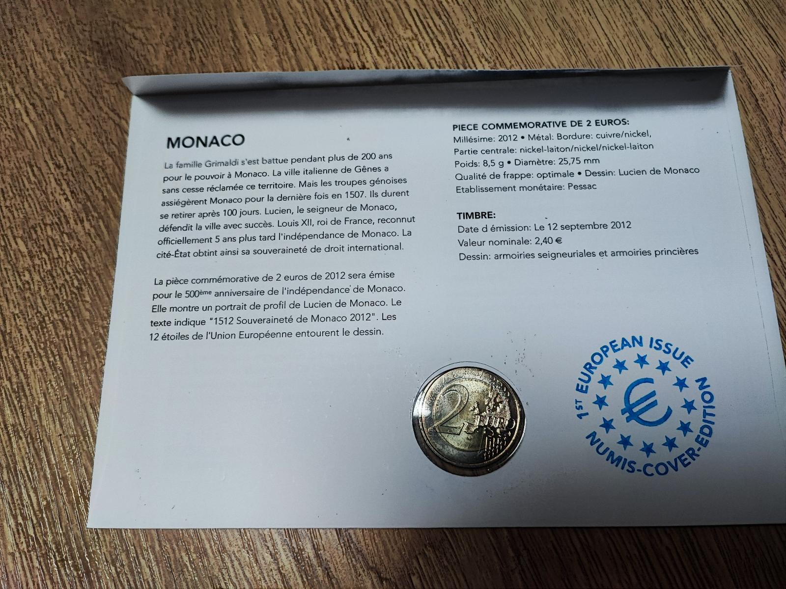  MONACO 2012 LUCIEN NUMISBRIEF   