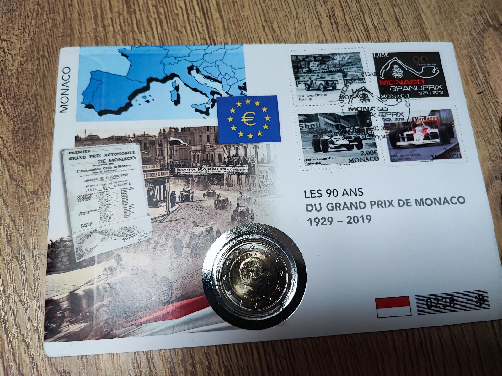  MONACO 2 EURO 2019 Grand Prix de Monaco NUMISBRIEF   