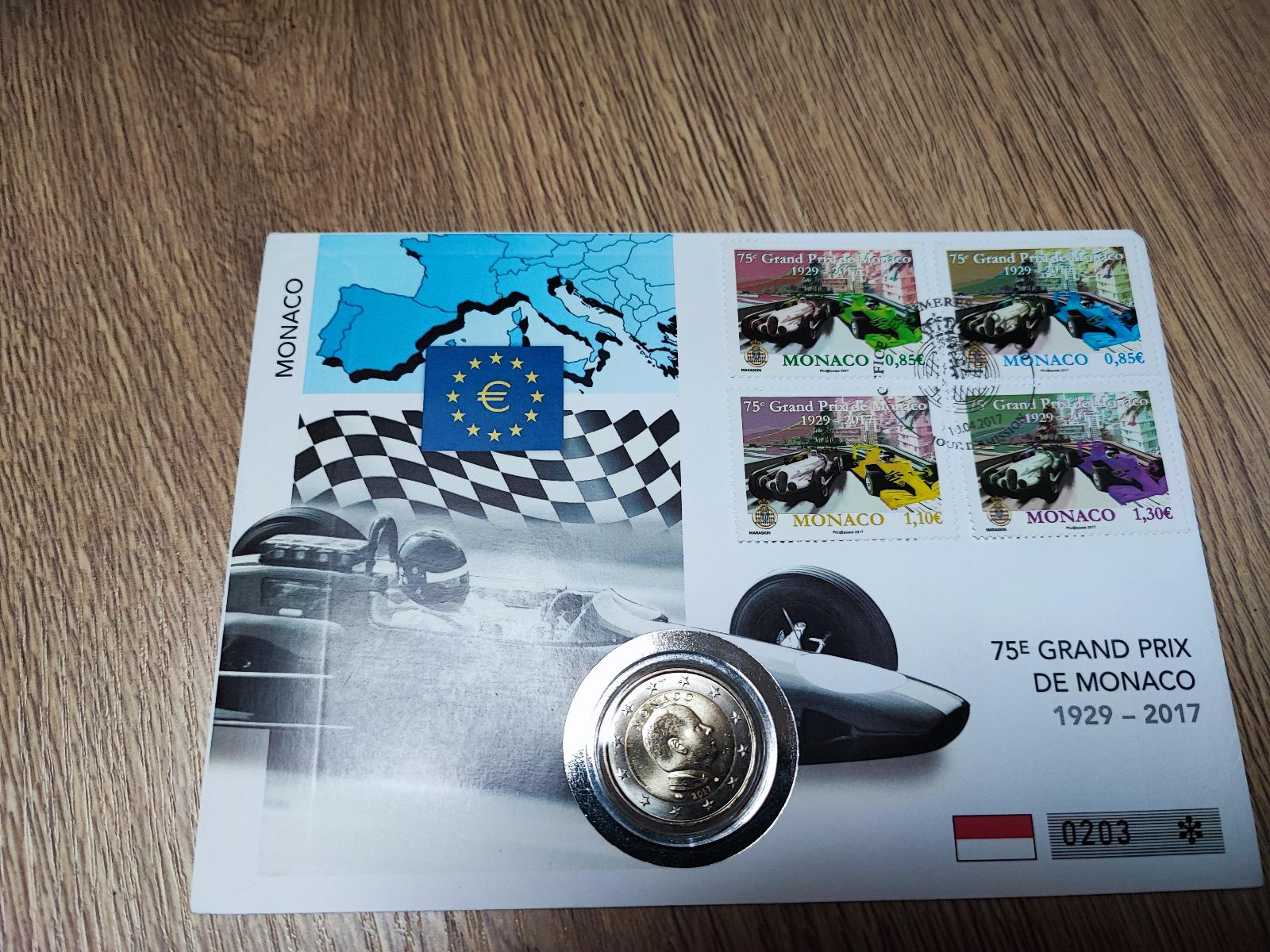  MONACO 2 EURO 2017 F1 Grand Prix NUMISBRIEF   