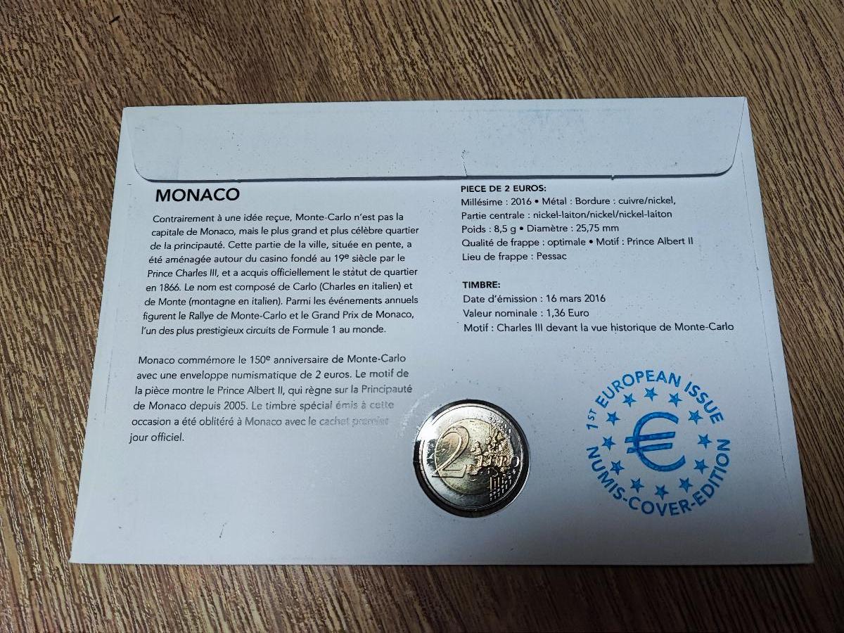  MONACO 2 EURO 2016 FONDATION MONTE CARLO NUMISBRIEF   