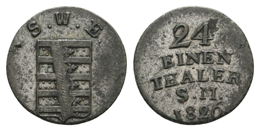  Altdeutschland; Sachsen- Weimar; Kleinmünze 1826   