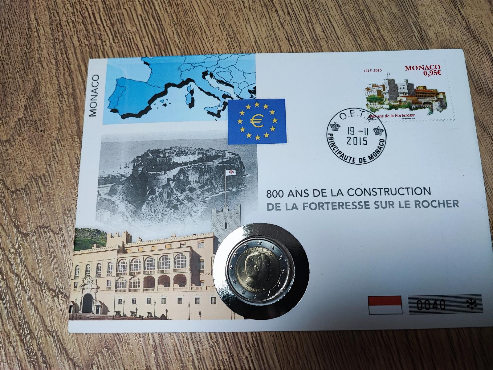  MONACO 2 EURO 2015 FORTERESSE SUR LE ROCHER NUMISBRIEF   