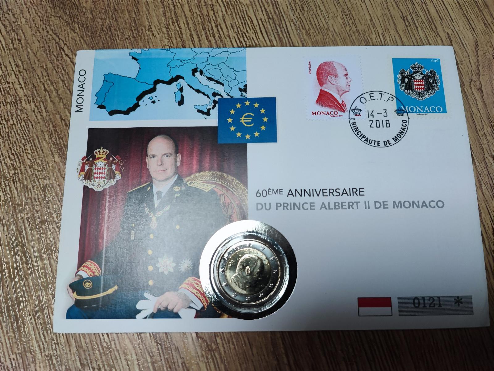  MONACO 2 EURO 2018 Princ Albert II NUMISBRIEF   