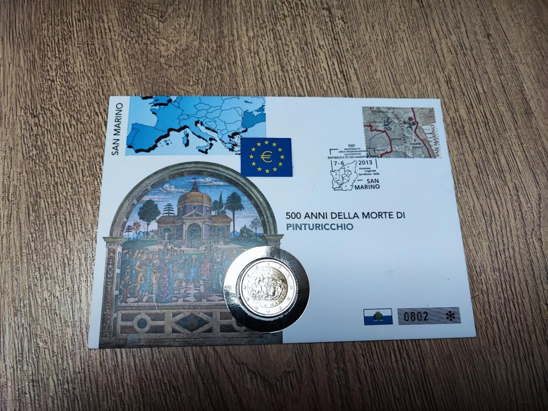  SAN MARINO 2 EURO 2013 Numis Pinturicchio 500 NUMISBRIEF   