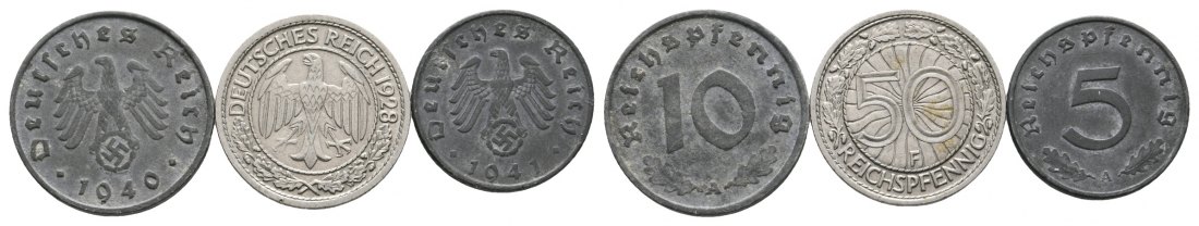  Deutsches Reich; Lot Kleinmünzen ( 3 Stück)   