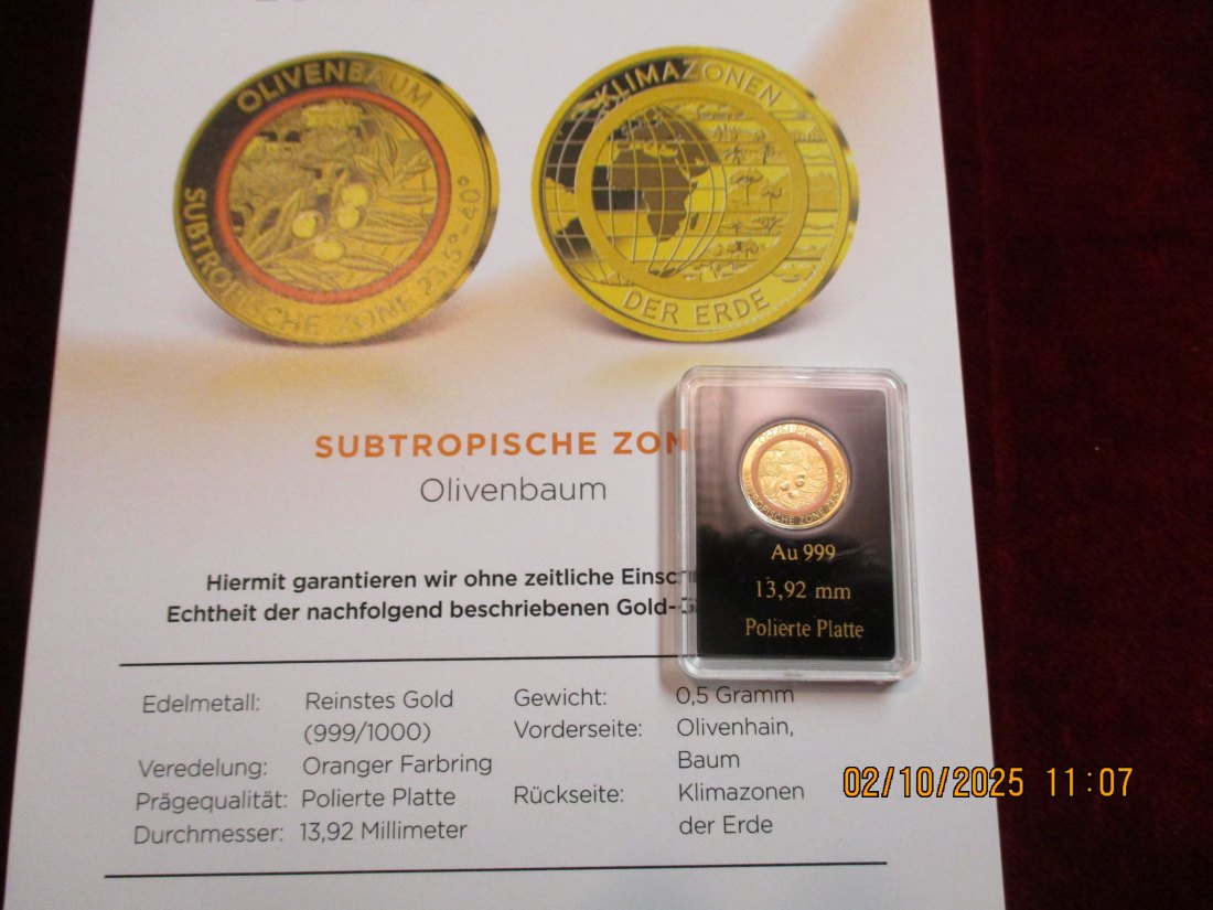  Anlagegold 999er Gold 0,5 Gramm Olivenbaum   