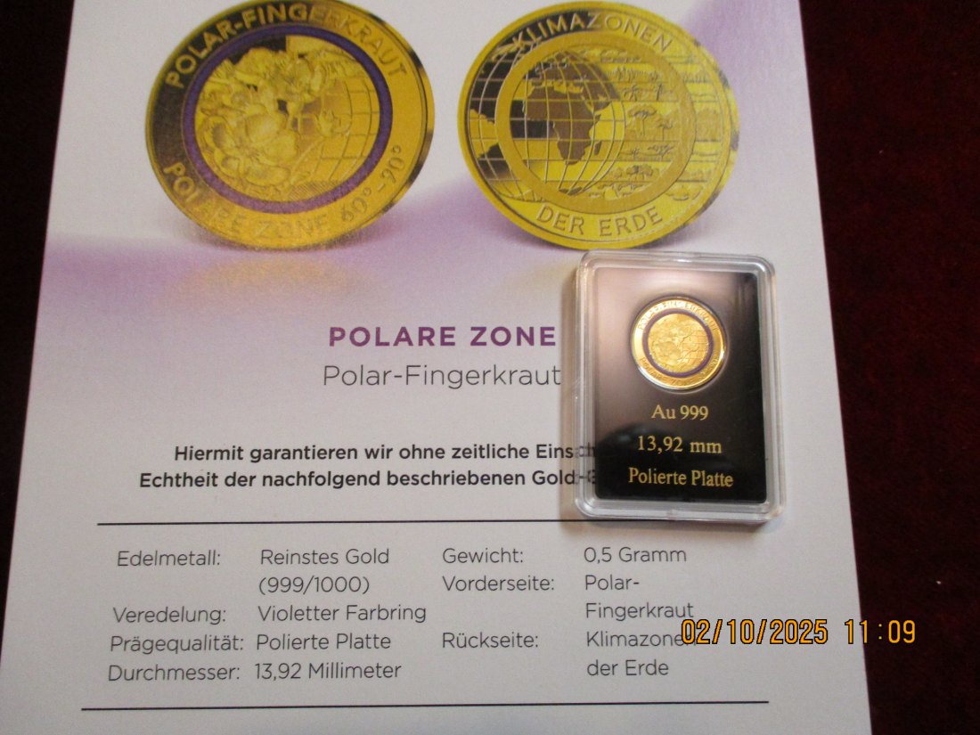  Anlagegold 999er Gold 0,5 Gramm Polar Fingerkraut   
