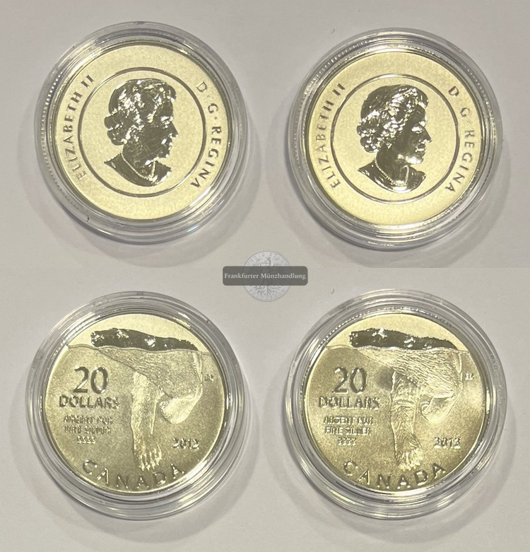  Kanada 20 Dollar x2 2012 Eisbär FM-Frankfurt Feinsilber: 15,90g   