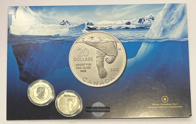  Kanada 20 Dollar x2 2012 Eisbär FM-Frankfurt Feinsilber: 15,90g   